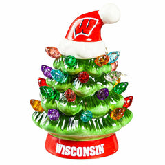 4" Mini LED Tabletop Christmas Tree, Set of 2, University of Wisconsin - Collegiate Home