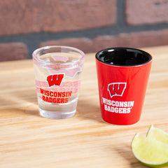 University of Wisconsin-Madison 4-Piece Ceramic and Glass 2oz. Shot Gl - Collegiate Home
