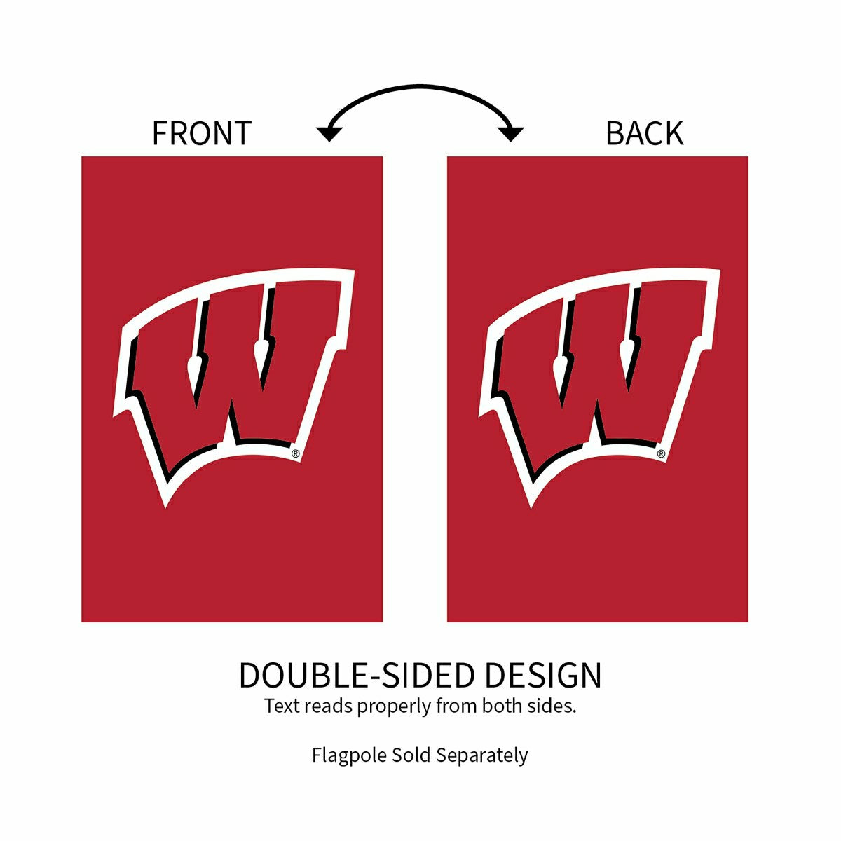 University of Wisconsin-Madison Applique House Flag - Collegiate Home