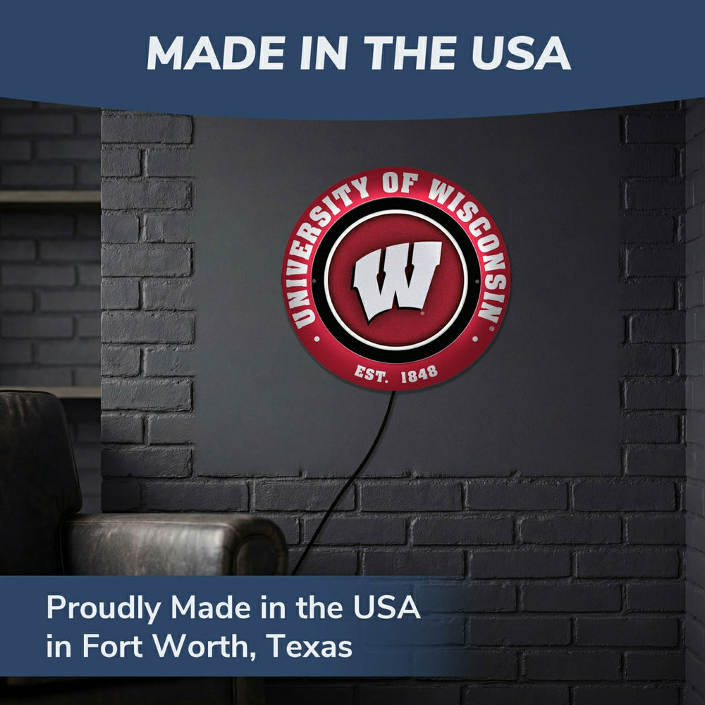 University of Wisconsin-Madison, Metal Lite, Round - Collegiate