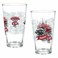 University of Wisconsin-Madison 16oz Glass pint, Set of 2 - Collegiate Home