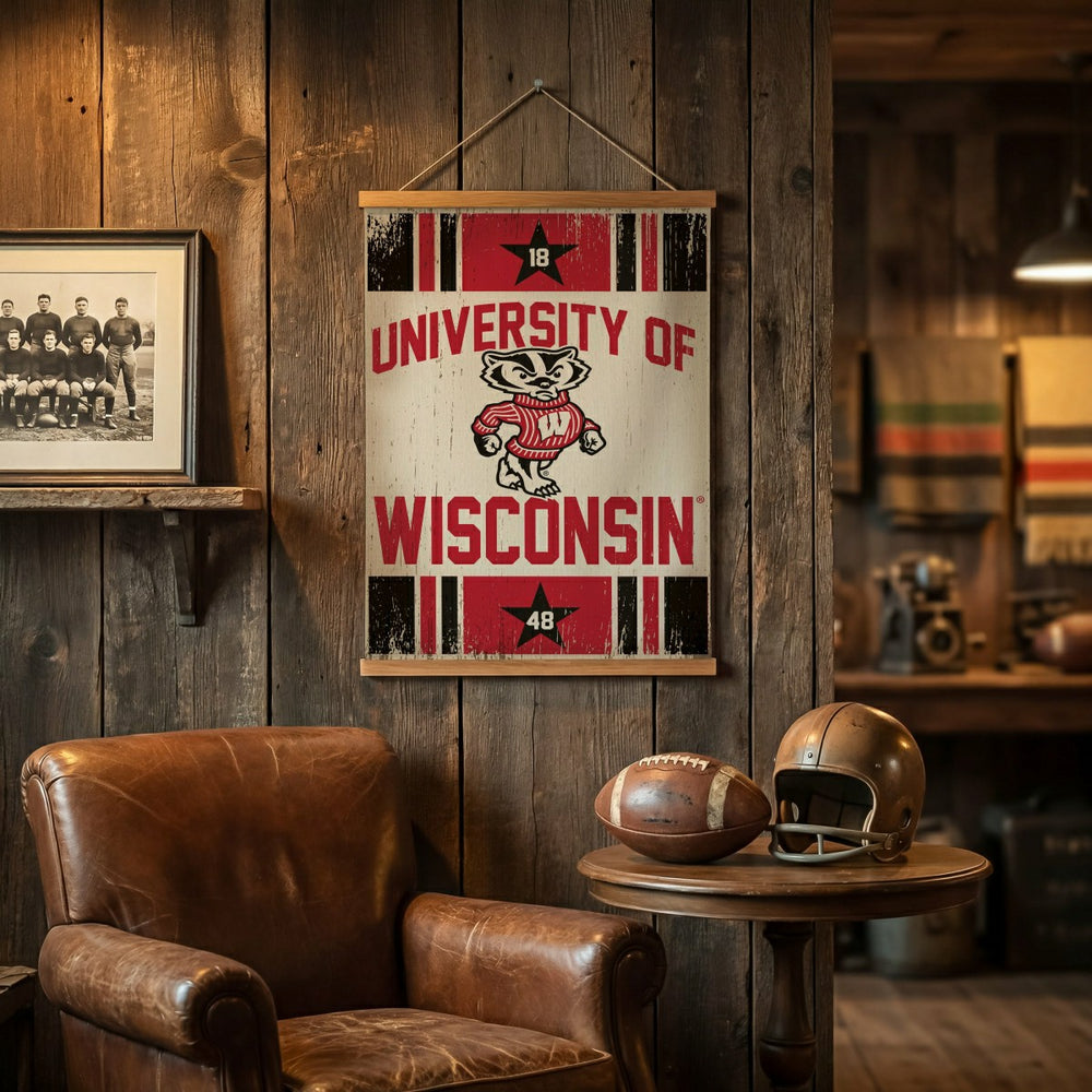 University of Wisconsin-Madison, Canvas Wall Tapestry, Medium, 36x24 - Collegiate Home