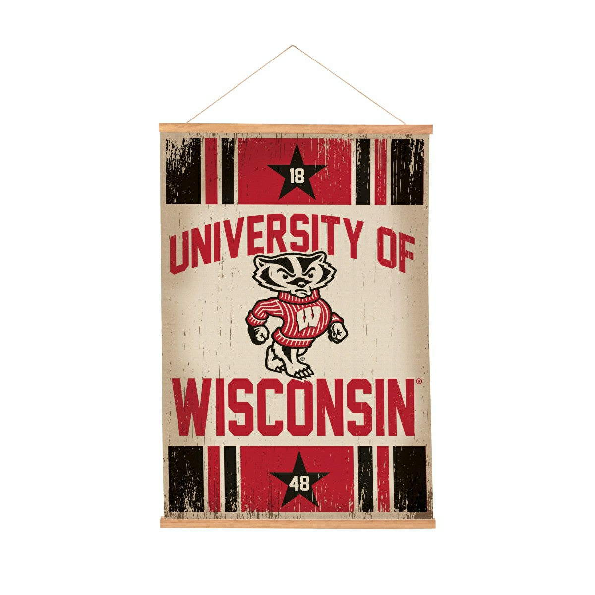 University of Wisconsin-Madison, Canvas Wall Tapestry, Medium, 36x24 - Collegiate Home