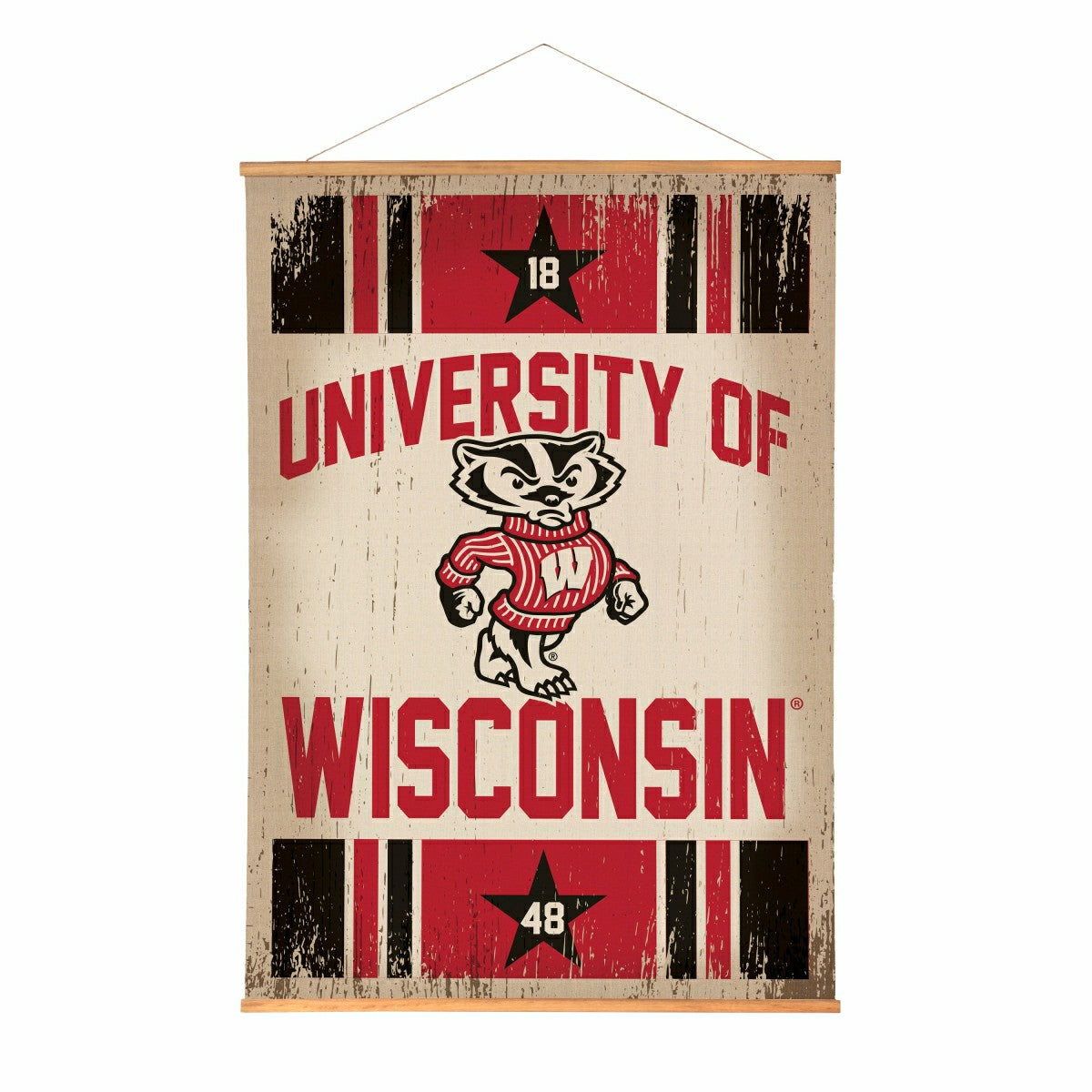 University of Wisconsin-Madison, Canvas Wall Tapestry, Large, 54x36 - Collegiate Home