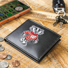 University of Wisconsin-Madison Black Bi-Fold Embroidered Wallet - Collegiate Home