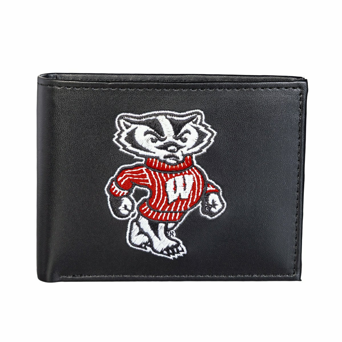 University of Wisconsin-Madison Black Bi-Fold Embroidered Wallet - Collegiate Home