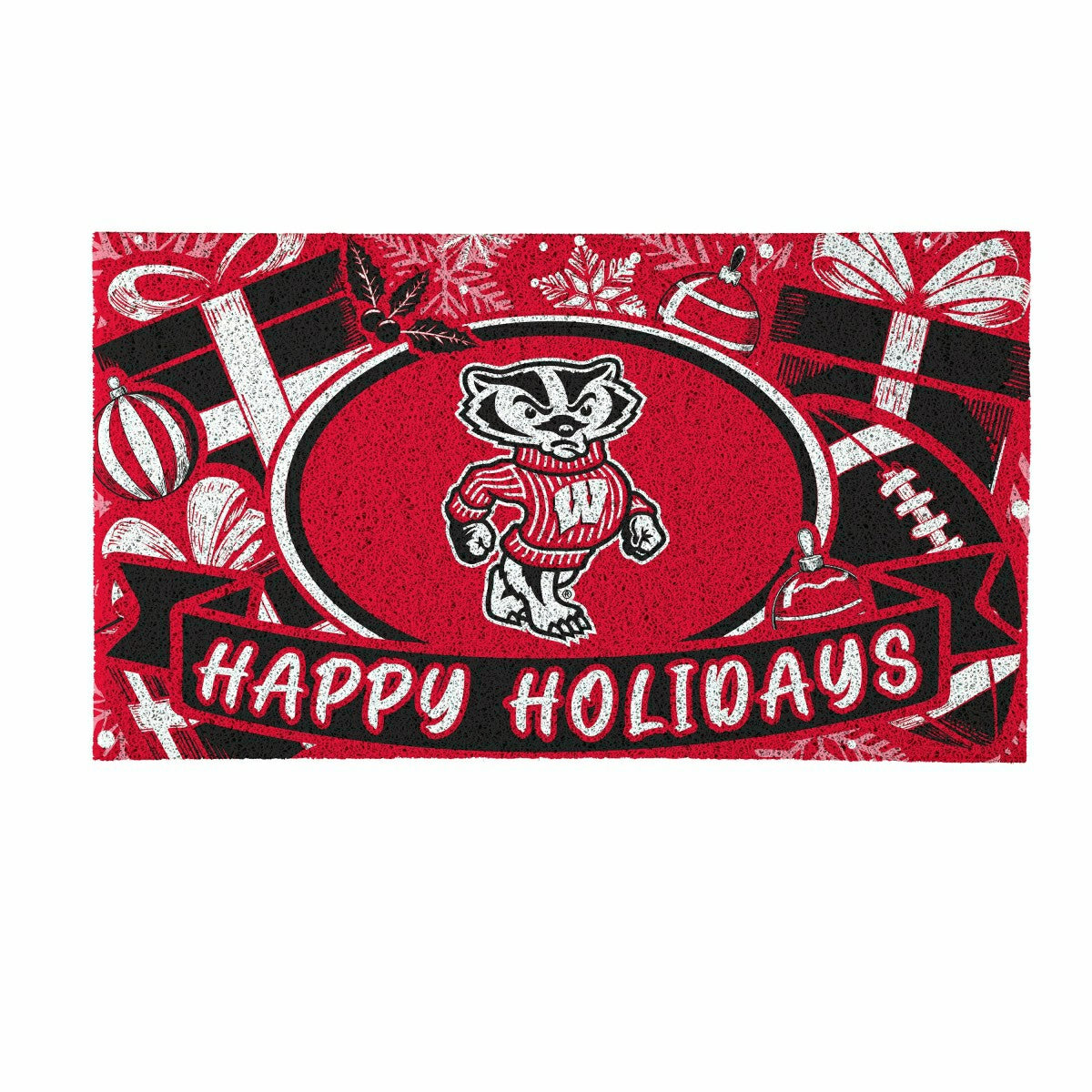 University of Wisconsin-Madison Holiday PVC Mat, 28"x16" - Collegiate