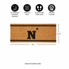 US Naval Academy Extra Large One Color Coir Mat, 60"x24" - Collegiate