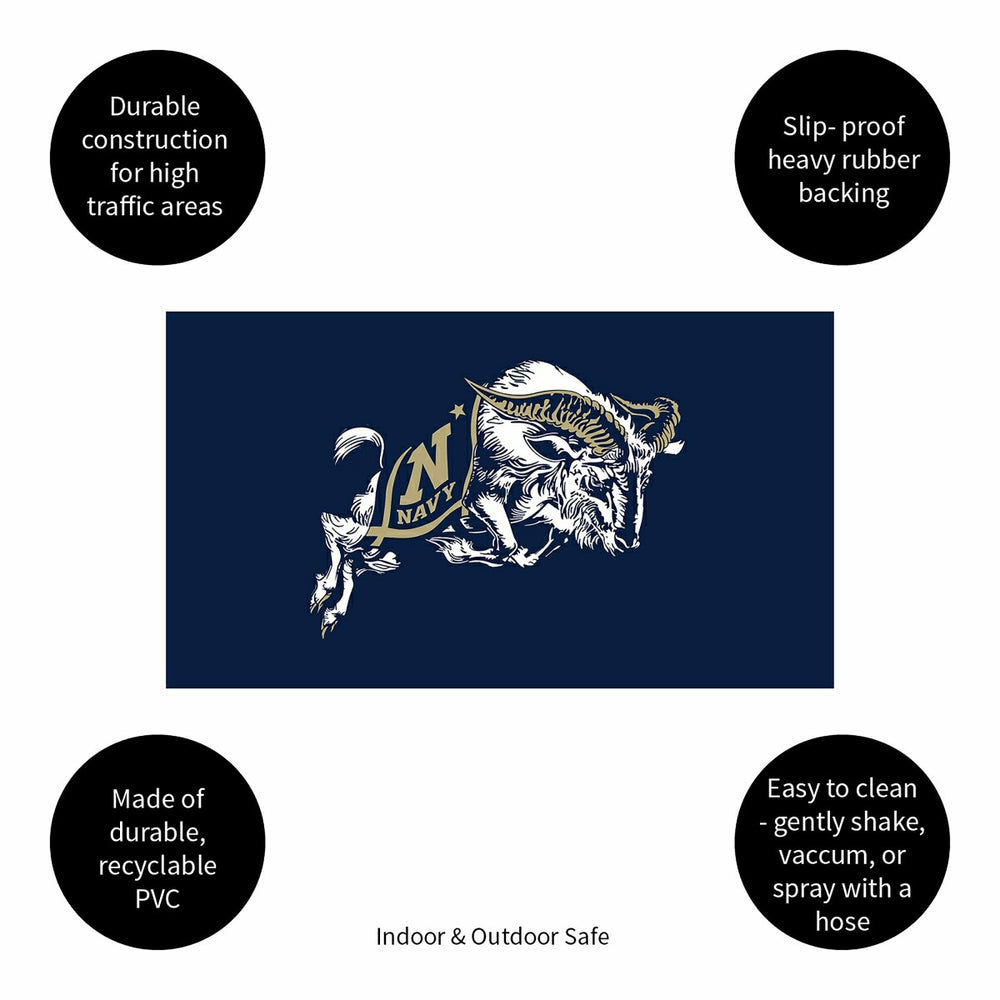 Full Color PVC Mat, 16" x 28", US Naval Academy - Collegiate