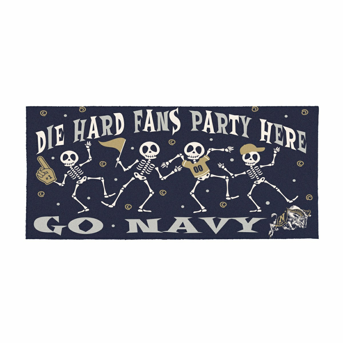 US Naval Academy Flocked Coir Halloween Sassafras Switch Mat, 22"x10" - Collegiate