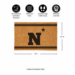 US Naval Academy Large One Color Coir Mat, 36"x24" - Collegiate