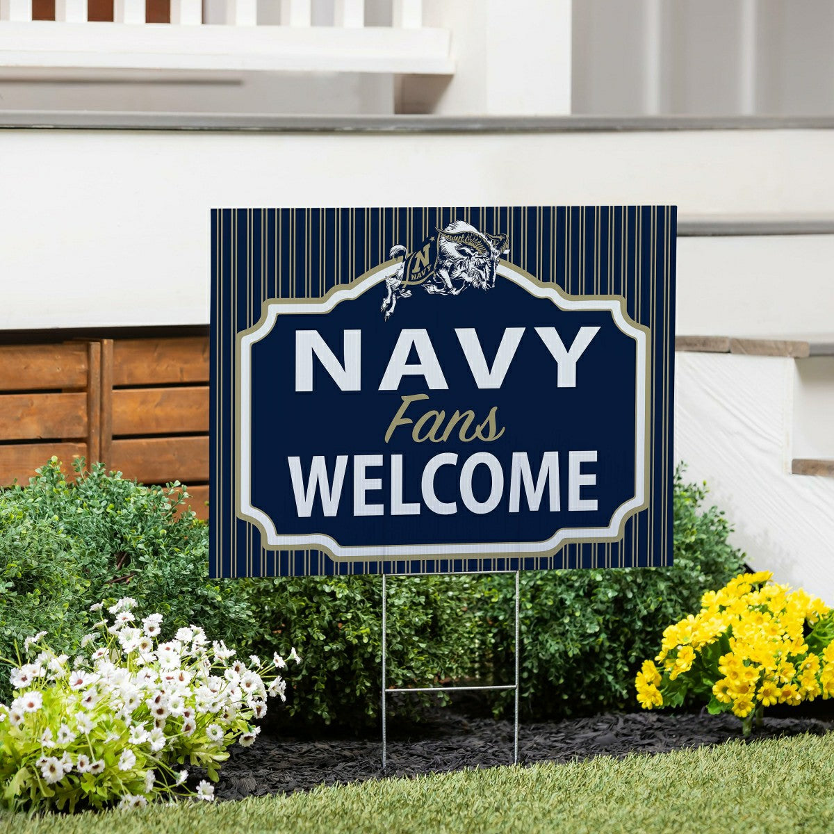 US Naval Academy Coroplast Yard Sign, "Fans Welcome" - Collegiate Home