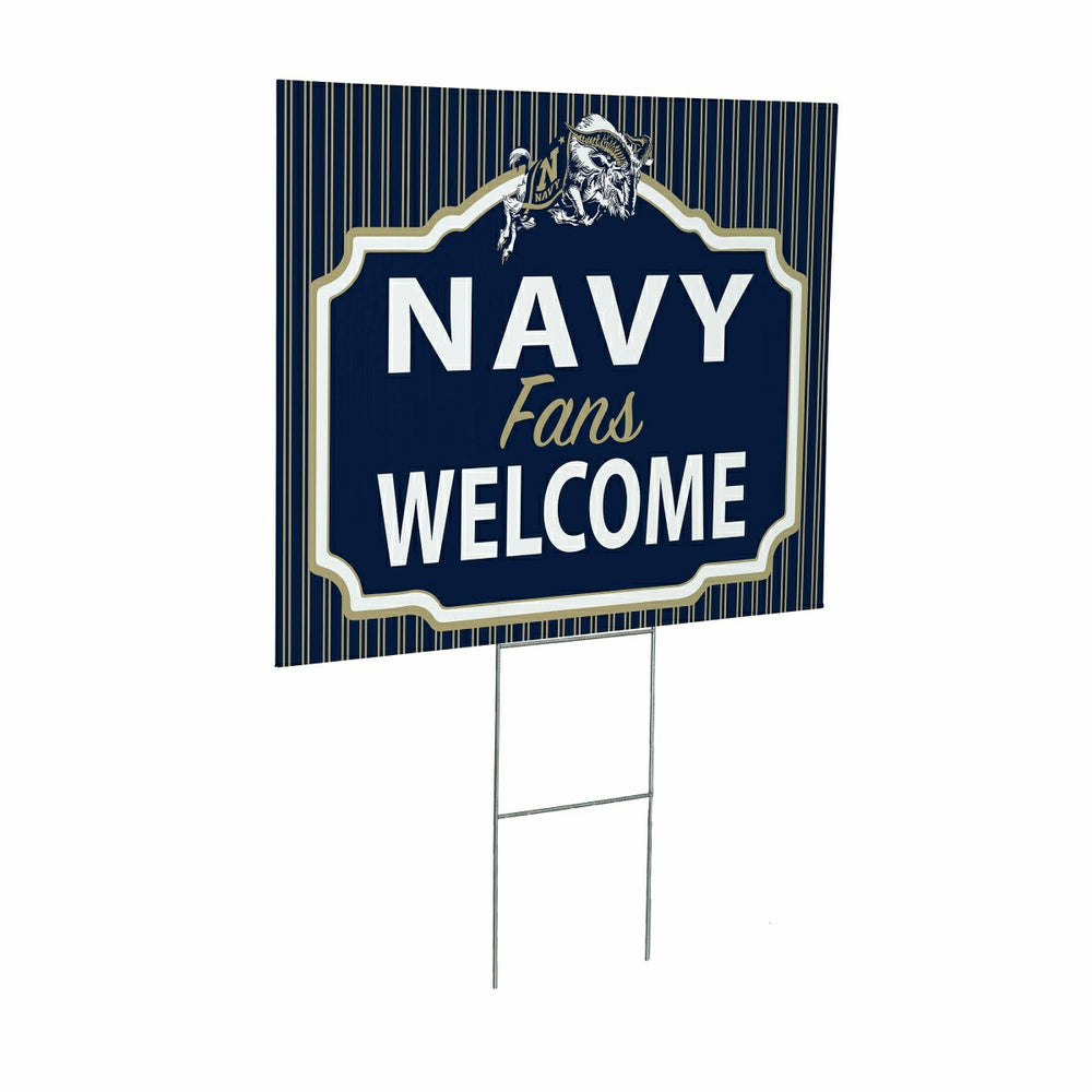 US Naval Academy Coroplast Yard Sign, "Fans Welcome" - Collegiate Home