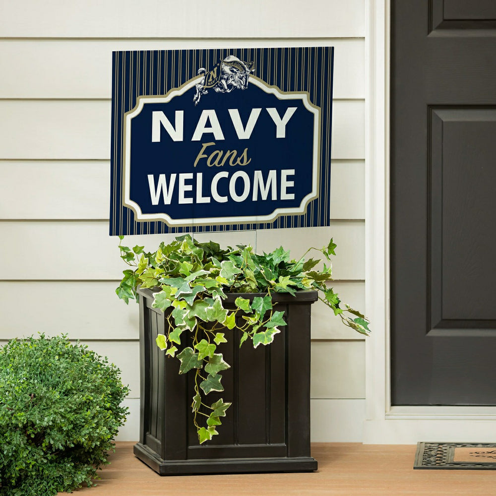 US Naval Academy Coroplast Yard Sign, "Fans Welcome" - Collegiate Home