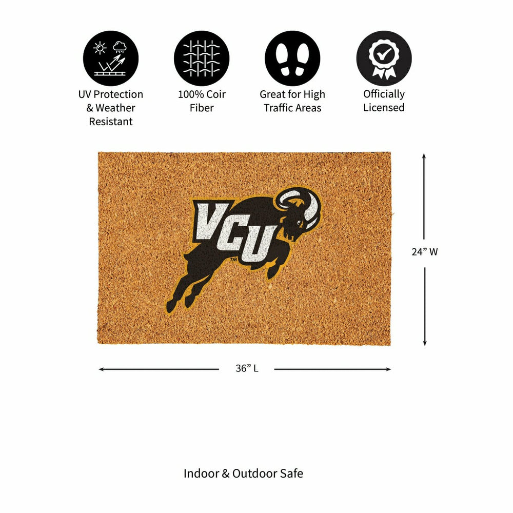 Virginia Commonwealth University Large Full Color Coir Mat, 36"x24" - Collegiate