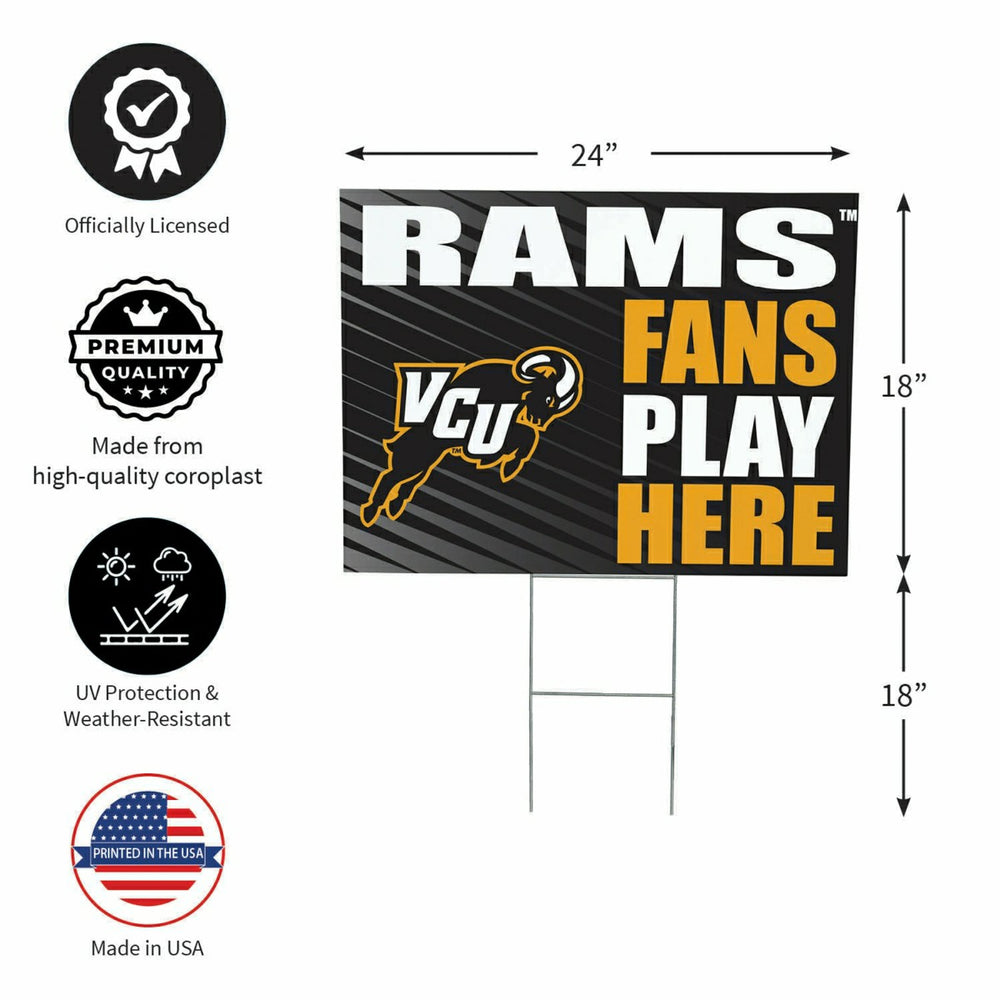 Virginia Commonwealth University Coroplast Yard Sign "Fans Play Here" - Collegiate Home