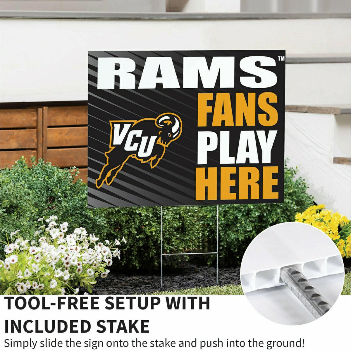 Virginia Commonwealth University Coroplast Yard Sign "Fans Play Here" - Collegiate Home