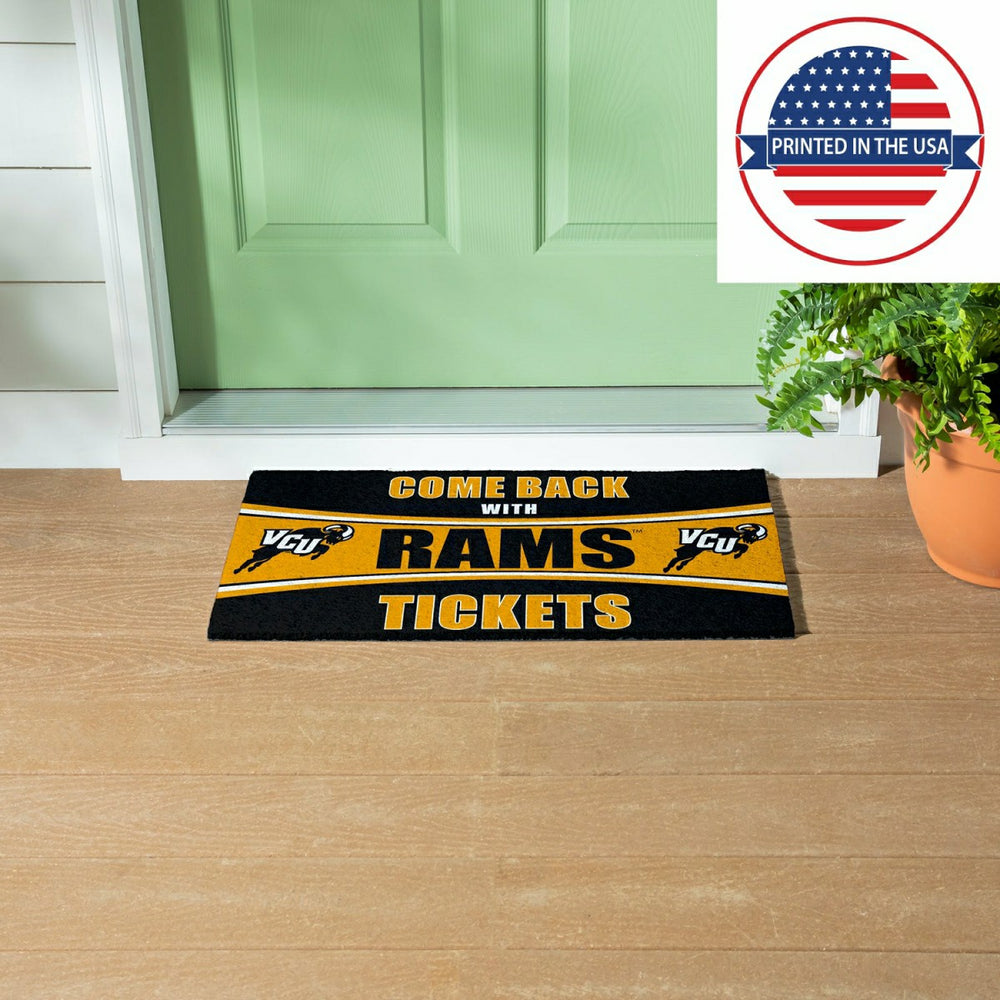 28" x 16" PVC Trapper Mat, Come Back with Tickets, Virginia Commonweal - Collegiate