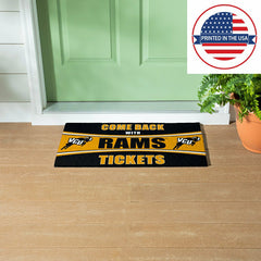 28" x 16" PVC Trapper Mat, Come Back with Tickets, Virginia Commonweal - Collegiate