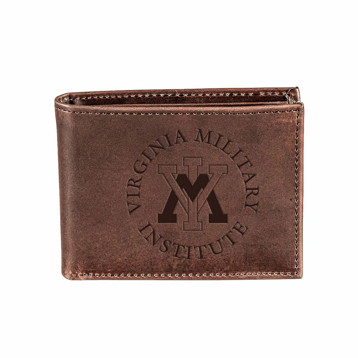 Virginia Military Institute (VMI), Bi-Fold Wallet, Brown, CH, 100% Gen - Collegiate Home