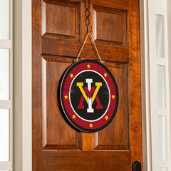 Virginia Military Institute Round Door Décor with Hanging Rope, 18x18 - Collegiate Home
