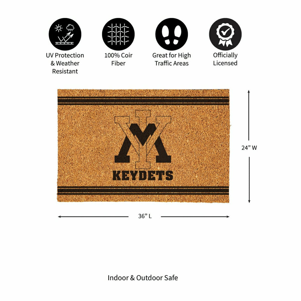 Virginia Military Institute Large One Color Coir Mat, 36"x24" - Collegiate