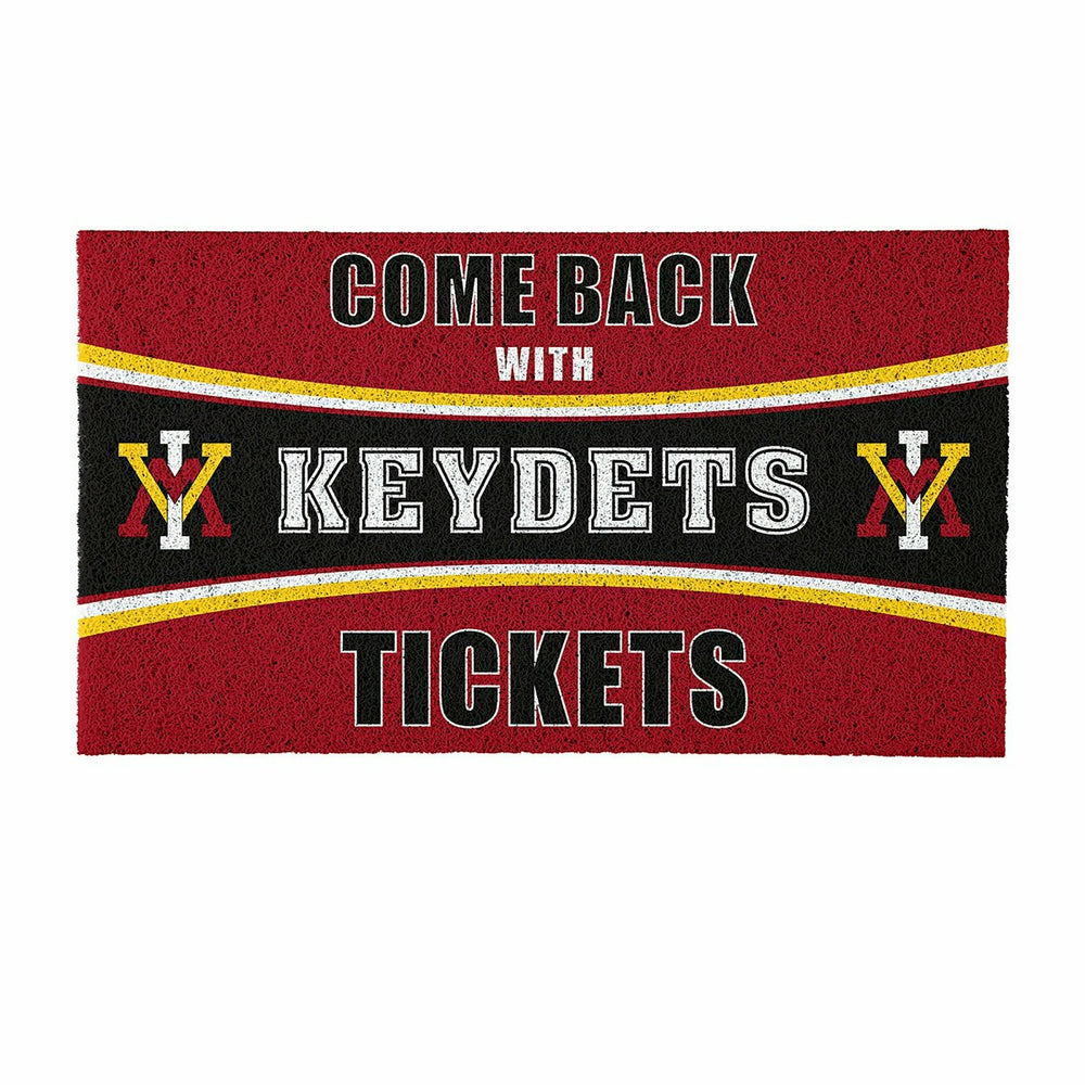 28" x 16" PVC Trapper Mat, Come Back with Tickets, Virginia Military I - Collegiate