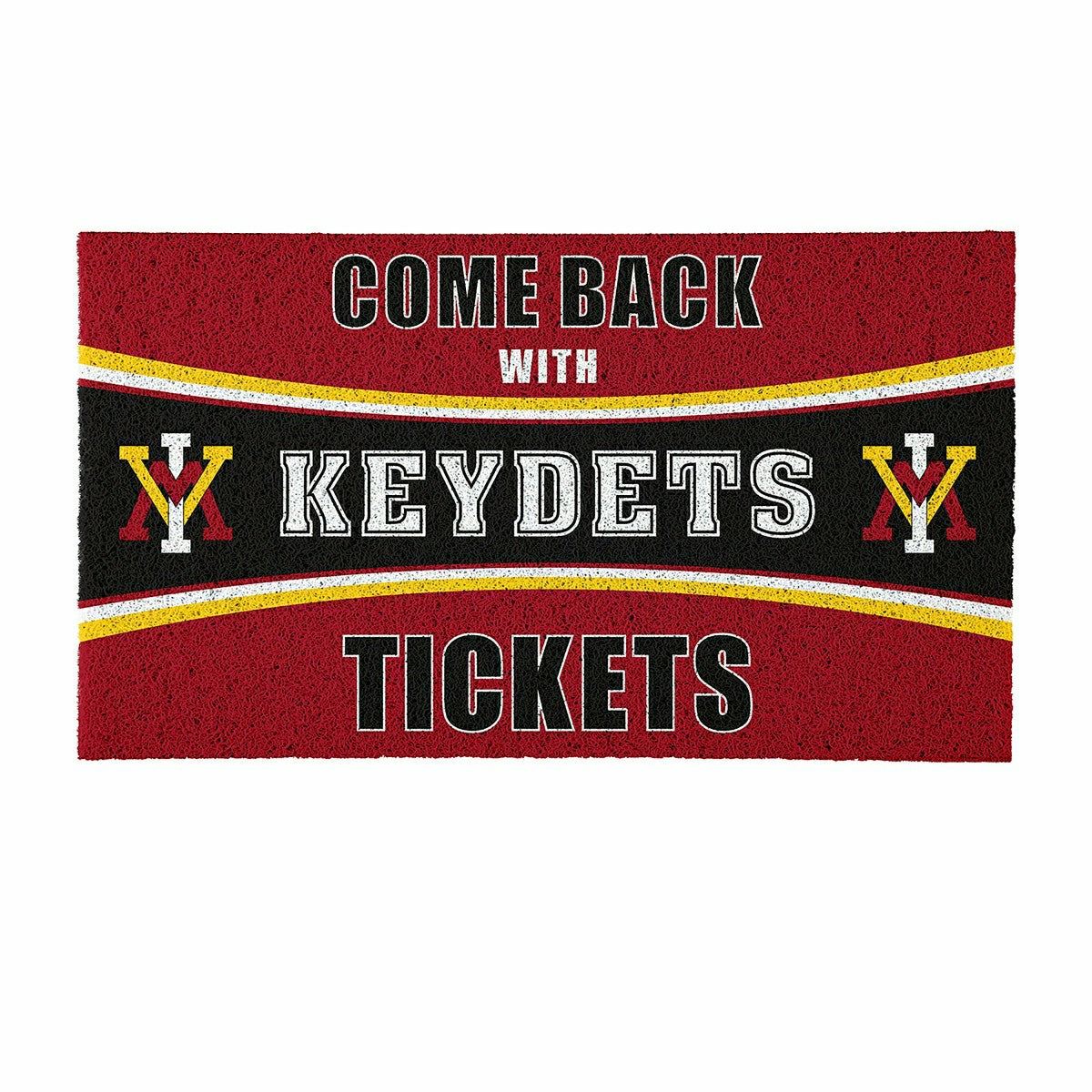 28" x 16" PVC Trapper Mat, Come Back with Tickets, Virginia Military I - Collegiate