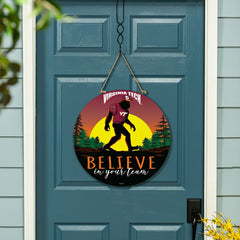 Virginia Tech Bigfoot Round Door Décor with Hanging Rope, 18x18 - Collegiate Home