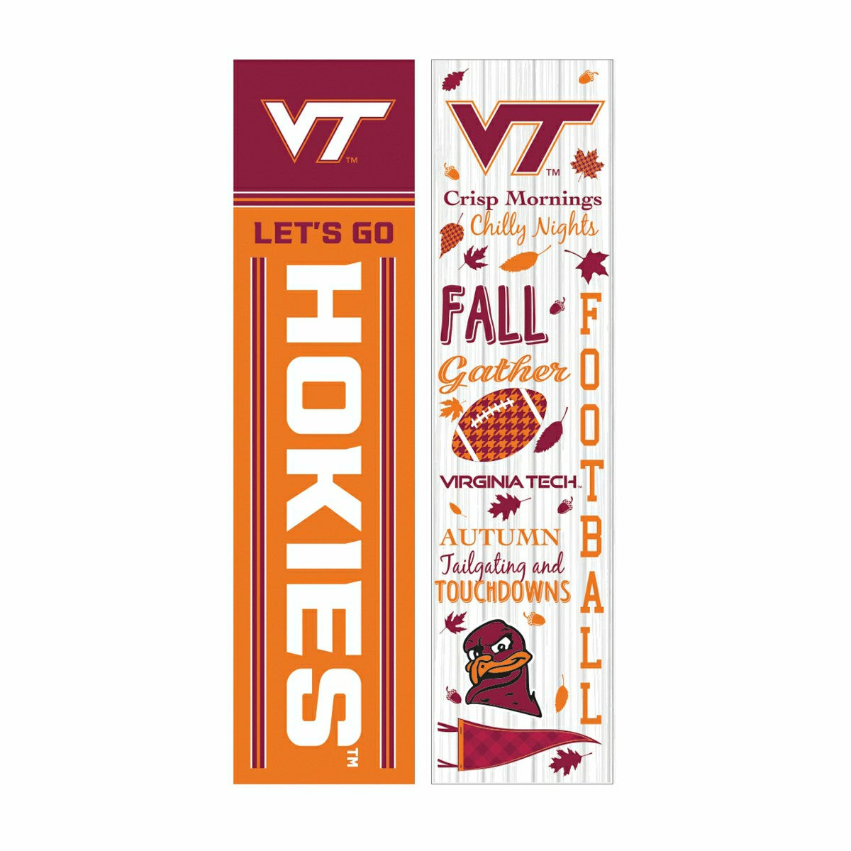 46" Double Sided Leaner, Virginia Tech, Fall Seasonal - Collegiate Home