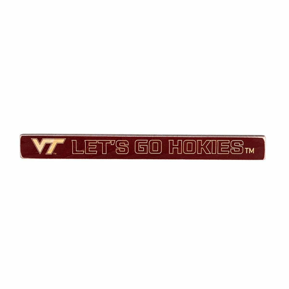 Virginia Tech Engraved Wood Sign, 1.5" x 18" - Collegiate Home