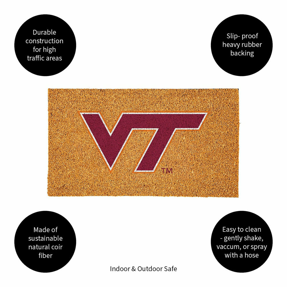 Coir Mat, 16"x28", Virginia Tech - Collegiate