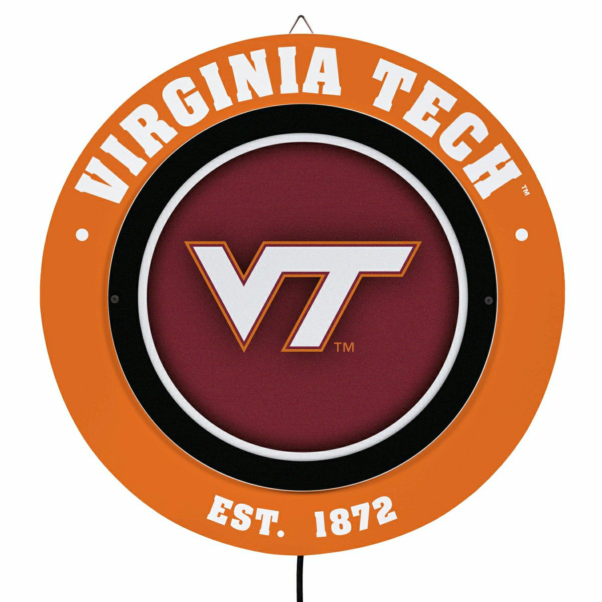 Virginia Tech, Metal Lite, Round - Collegiate