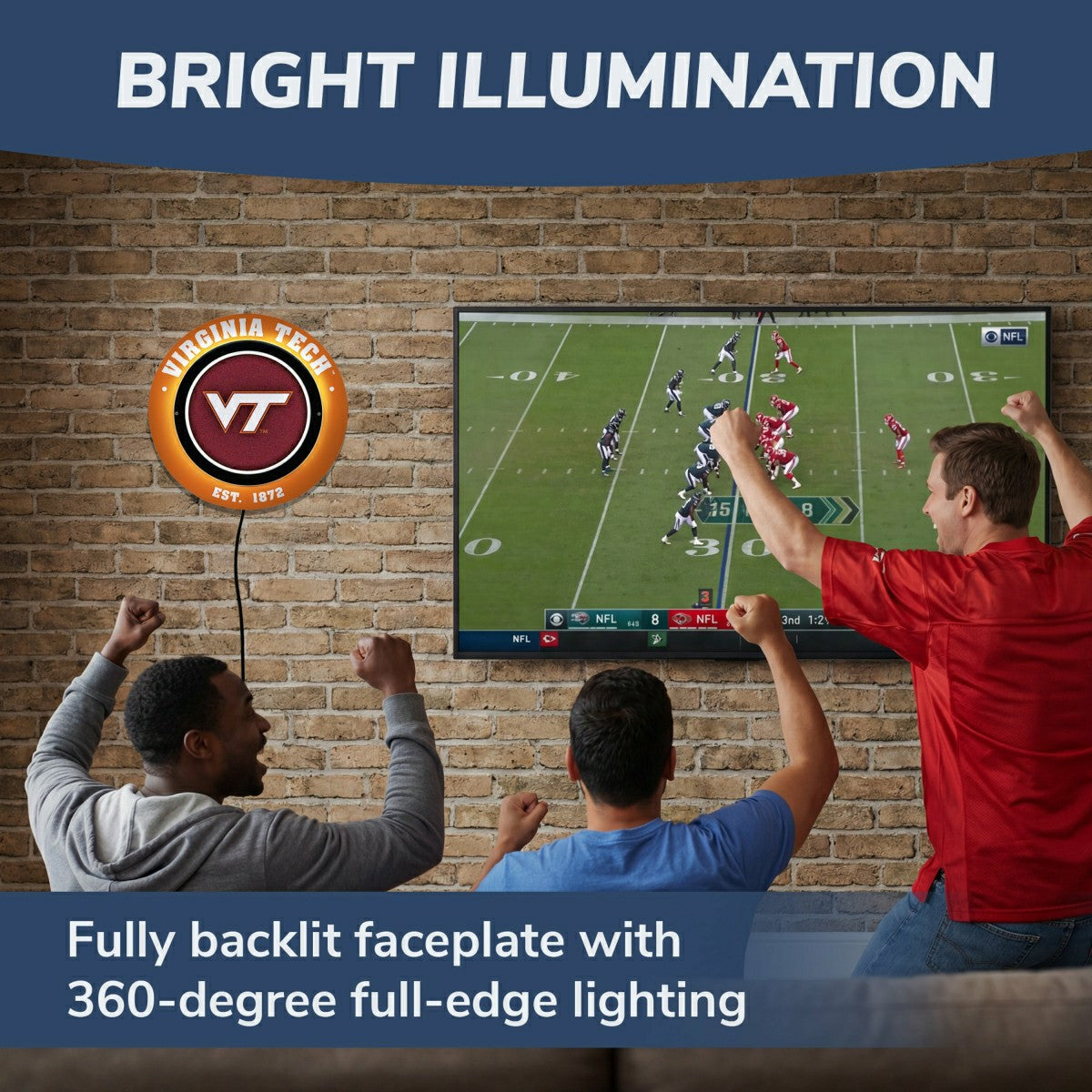 Virginia Tech, Metal Lite, Round - Collegiate