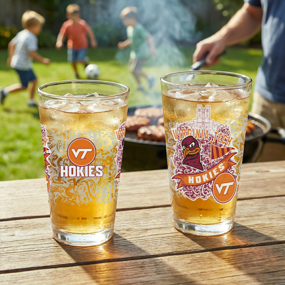 Virginia Tech 16oz Glass pint, Set of 2 - Collegiate Home
