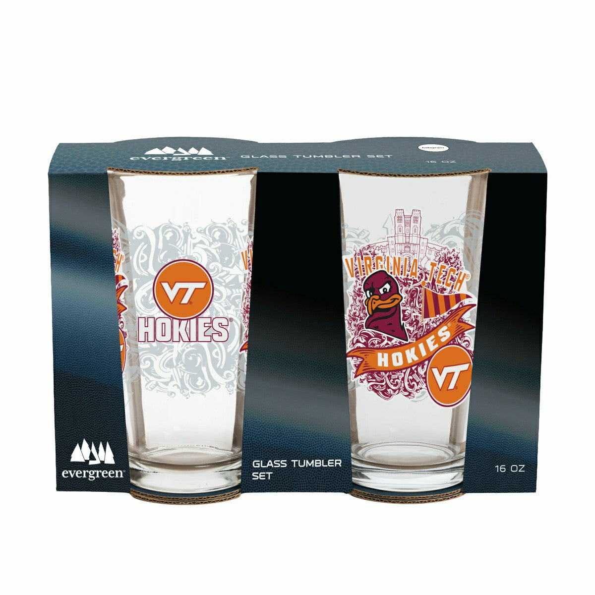Virginia Tech 16oz Glass pint, Set of 2 - Collegiate Home