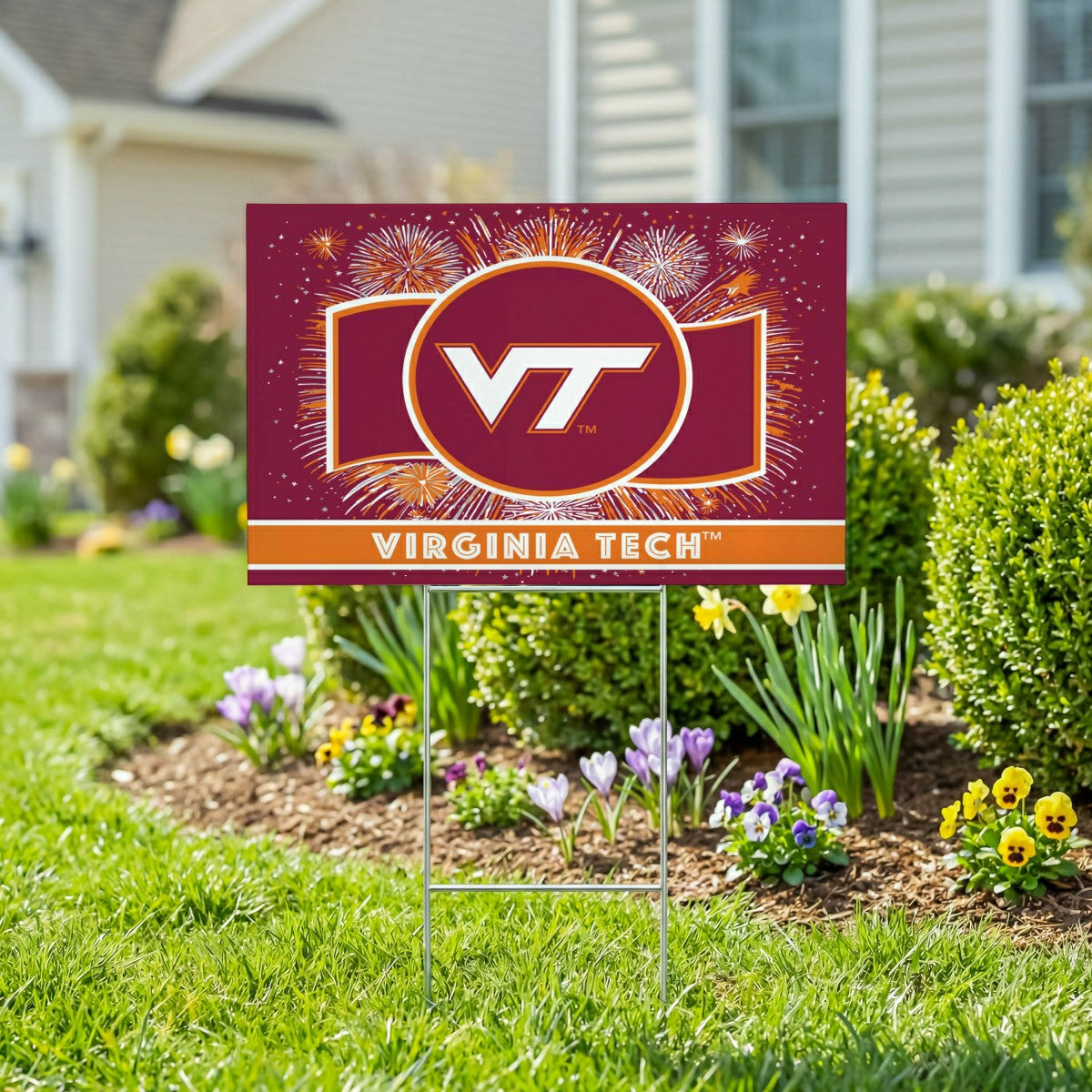 Virginia Tech Yard Sign, Patriotic - Collegiate Home