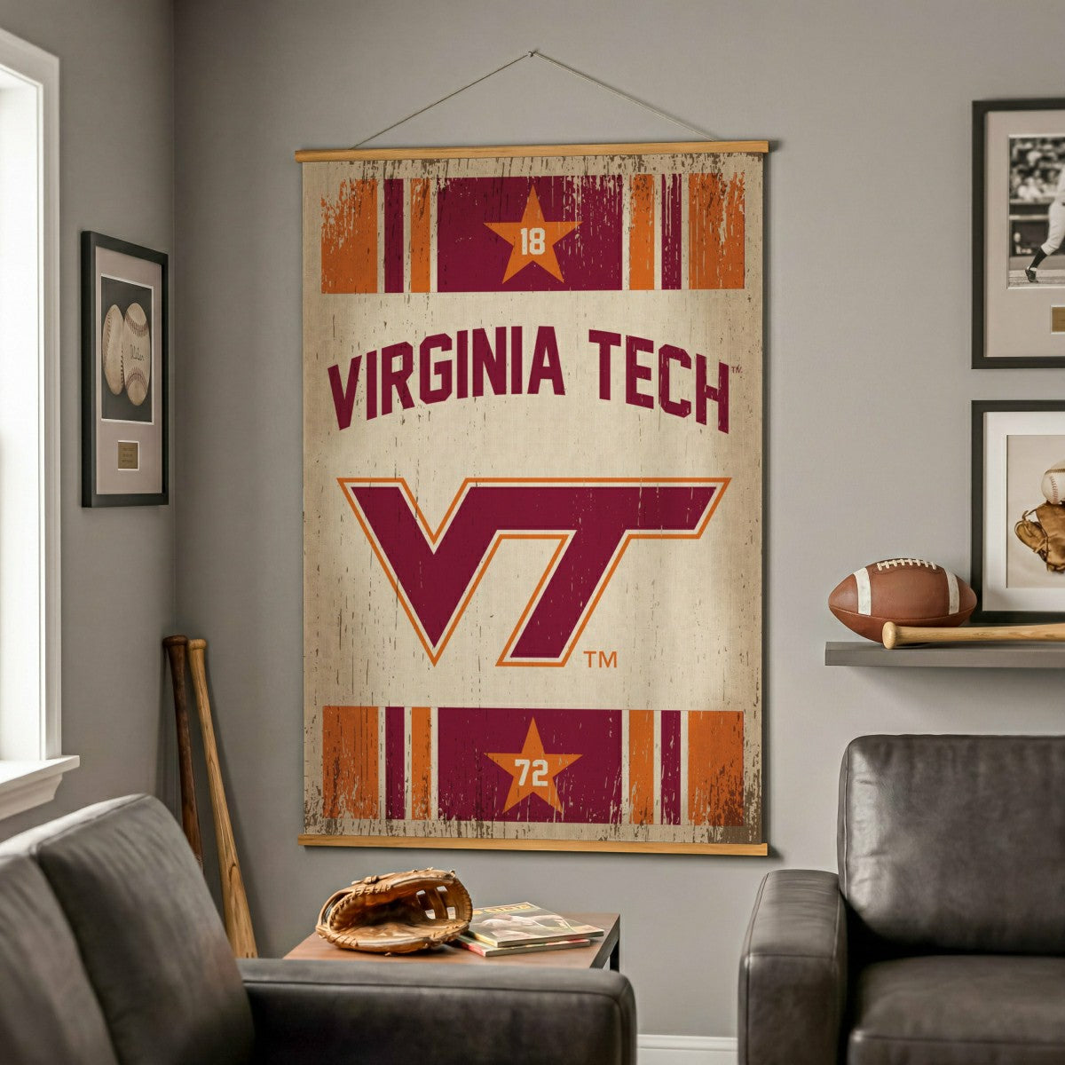 Virginia Tech, Canvas Wall Tapestry, Large, 54x36 - Collegiate Home