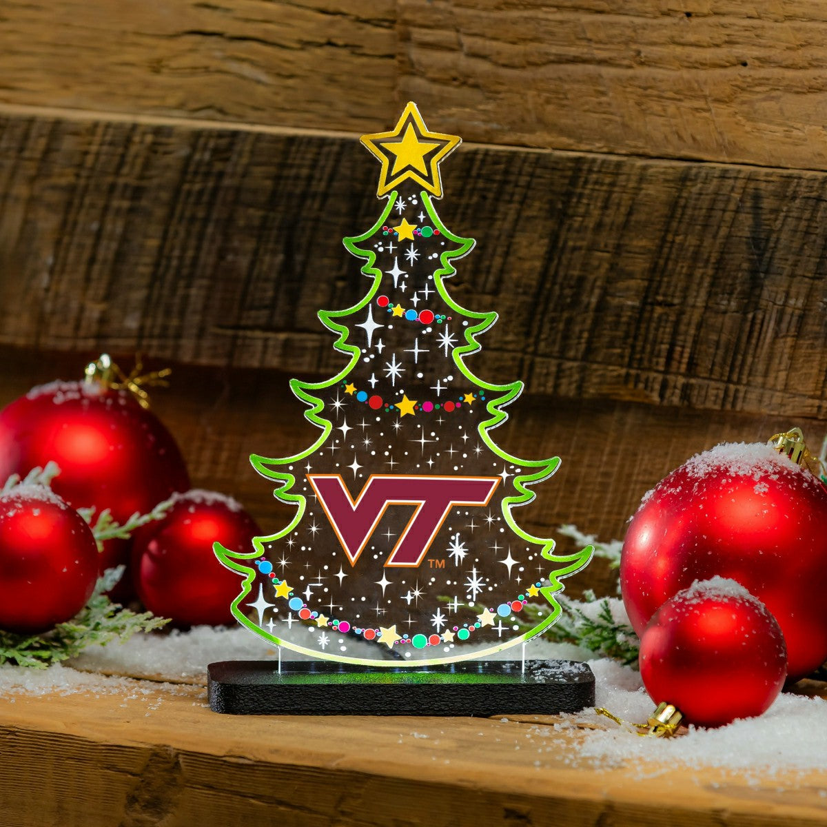 Virginia Tech College Holiday Tree Desklite LED Decor - Collegiate Home