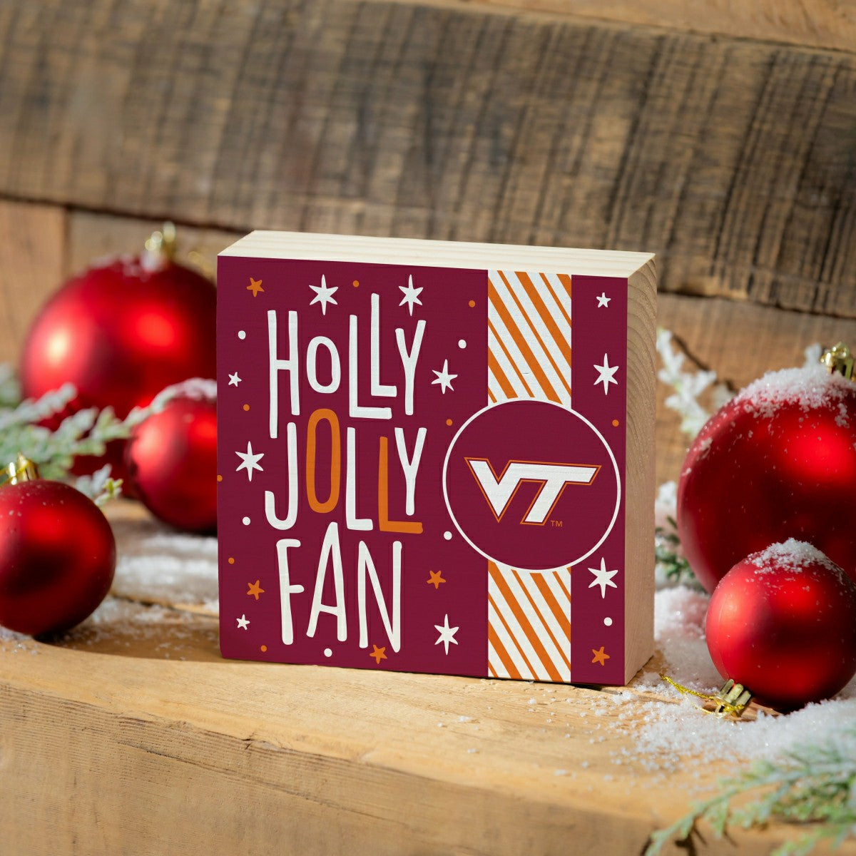 Virginia Tech Block, Holiday, 6x6 - Collegiate Home
