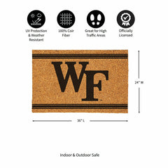 Wake Forest University Large One Color Coir Mat, 36"x24" - Collegiate