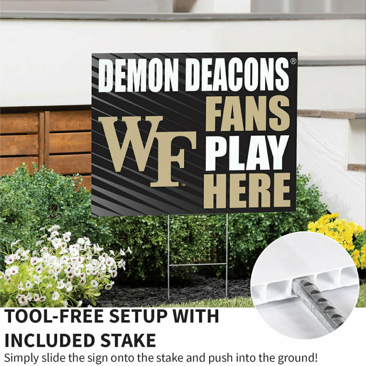 Wake Forest University Coroplast Yard Sign "Fans Play Here" - Collegiate Home