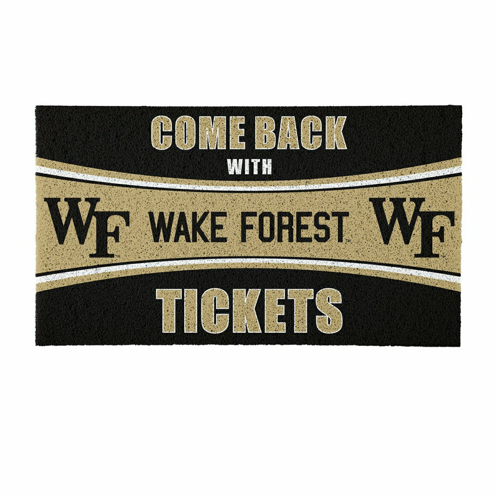 28" x 16" PVC Trapper Mat, Come Back with Tickets, Wake Forest - Collegiate