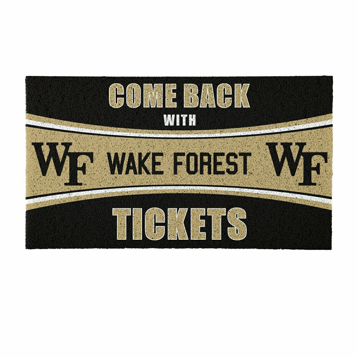 28" x 16" PVC Trapper Mat, Come Back with Tickets, Wake Forest - Collegiate