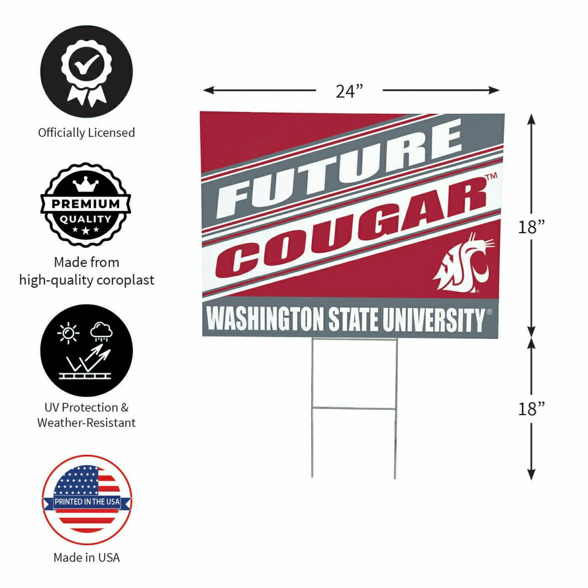 Washington State University Coroplast Yard Sign, Future Student - Collegiate Home