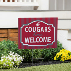 Washington State University Coroplast Yard Sign, "Fans Welcome" - Collegiate Home