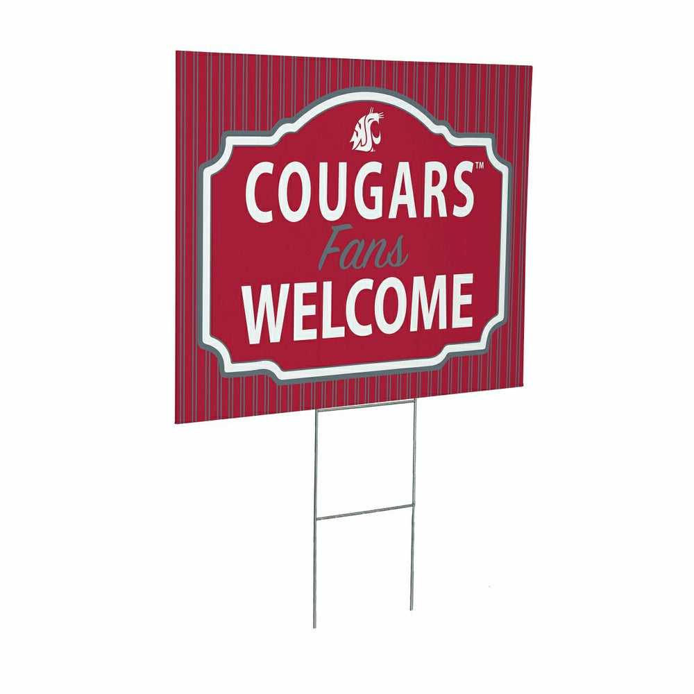 Washington State University Coroplast Yard Sign, "Fans Welcome" - Collegiate Home