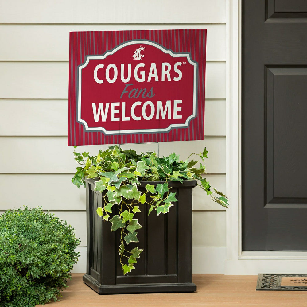 Washington State University Coroplast Yard Sign, "Fans Welcome" - Collegiate Home