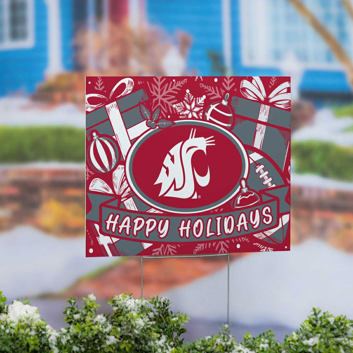 Washington State University Yard Sign, Holiday - Collegiate Home