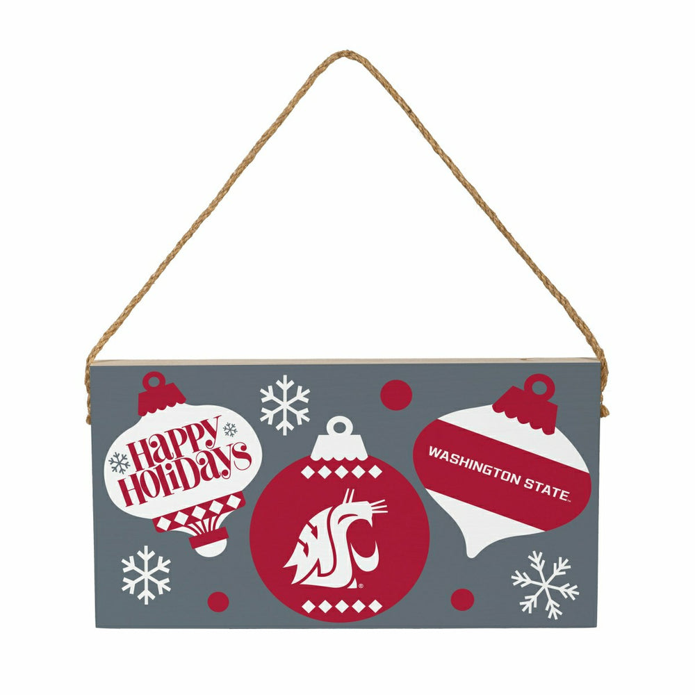 Washington State University Holiday Wood Wall Sign, 6x11 - Collegiate Home